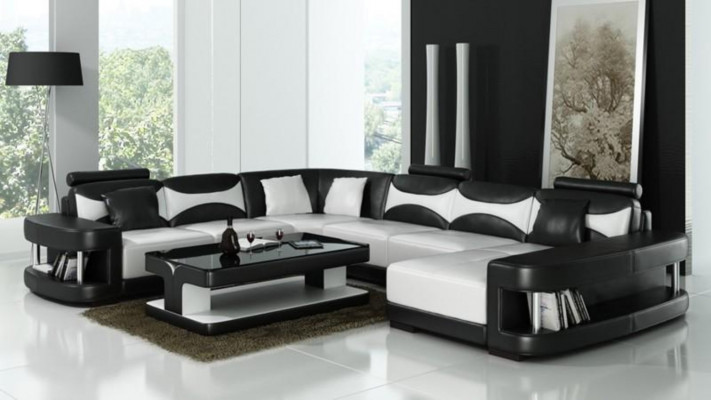 xxl big Wohnlandschaft U Form Ecksofa Sofa Couch Polster Garnitur Leder