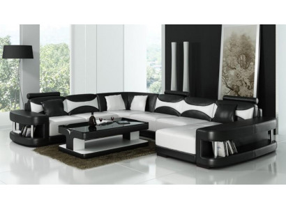 xxl big Wohnlandschaft U Form Ecksofa Sofa Couch Polster Garnitur Leder
