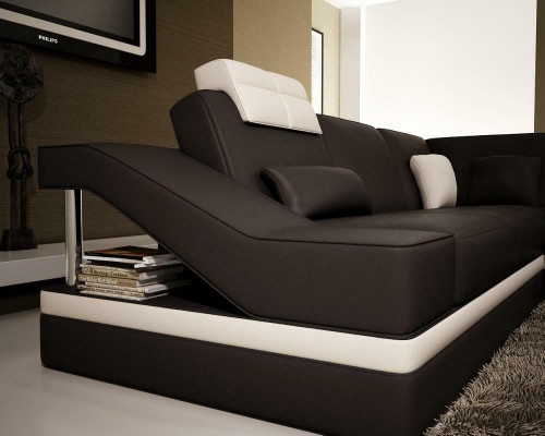 Ecksofa Ledersofa Polster Sofa Wohnlandschaft Couch Eckgarnitur U Form