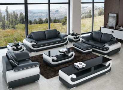 Sofagarnitur 3+2+1 Sitzer + Hocker Set Garnitur Polstersofa Couch