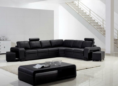 Sofa Set Sitzecke Polster Garnitur Wohnlandschaft Ecksofa Hocker