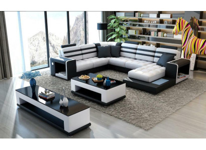 Wohnlandschaft Ecksofa U-Form Sofa Couch Design Couch Textil Modern Polster Neu