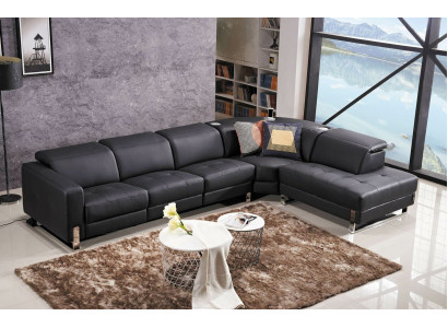 Luxus Sofa L-Form Ledersofa Couch Wohnlandschaft Garnitur Design Modern Sofa Ecksofa
