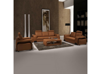 Ledersofa Sofagarnitur 3+2+1 Sitzer Deko Set Garnitur Polstersofa Couch