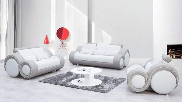 Moderne Sofagarnitur 3+2+1 Sitzer Set Design Sofas Polster Couchen Textil