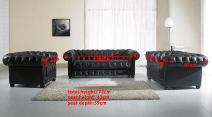 Chesterfield Couchen Sofas Polster Leder 321 Sitzer Sofagarnitur Garnituren