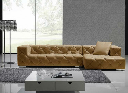 Chesterfield Leder Modern Couch Wohnlandschaft Ledersofa Ecksofa Sofa