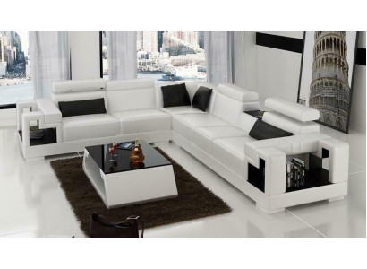 Designer Sofa Couch Ecksofa Leder Wohnlandschaft Textil Polster Garnitur