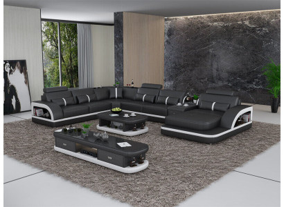 Ledersofa Ecksofa Garnitur Polster U Form Couch Sofa Design Eckgarnitur