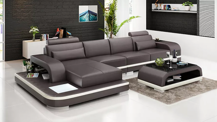 Design Wohnlandschaft Ecksofa Polster Eckgarnitur Ledersofa Luxus Sitzgarnitur