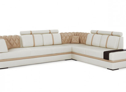 Ecksofa Sofa Couch Polster Wohnlandschaft Leder Deko Eck Sofas Garnitur