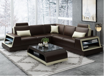 Ecksofa Ledersofa Polster Wohnlandschaft Sofa Couch Eckgarnitur L Form