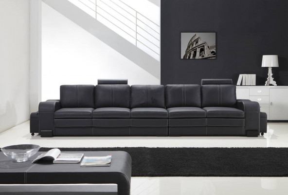 Design Polster Luxus Sitz Sofa Couch Leder Textil Sofa 5 Sitzer Fünfsitzer xlmoebel