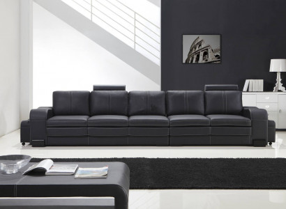 Design Polster Luxus Sitz Sofa Couch Leder Textil Sofa 5 Sitzer Fünfsitzer xlmoebel