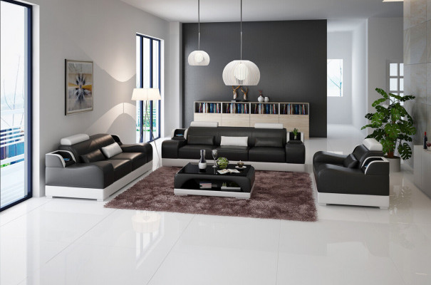 Design Couch Polster Sofas Leder Modern Sofagarnitur 3 Sitzer Dreisitzer