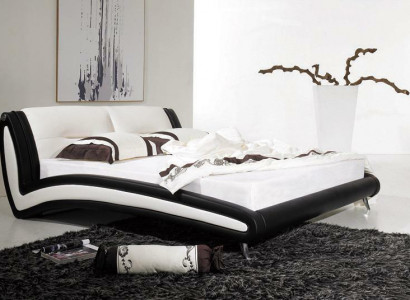 Designer Bett Betten Ehebett Doppelbett Polsterbett Schlafzimmer Lederbett
