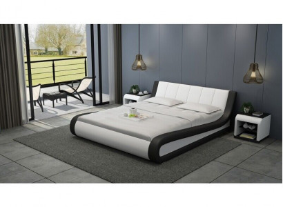 Bett Lederbett Polsterbett Moderne Doppel Schlafzimmer Ehebett Betten