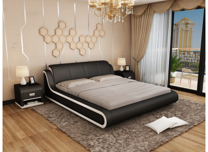 Lederbett Design Doppelbett Betten Bett Leder Polster Schlafzimmer Ehe