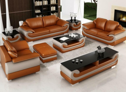 Ledersofa Couch Wohnlandschaft 3+2 Sitzer Garnitur Design Modern Sofa xlmoebel.de