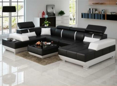 Design Wohnlandschaft U Form big Ecksofa Sofa Couch Polster xxl Garnitur