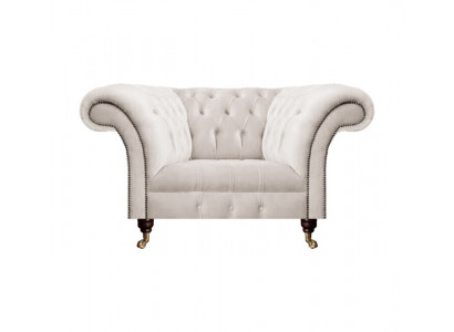 Sessel Weiß Textil Stoff Polstersitz Einrichtung Sitz Möbel Chesterfield