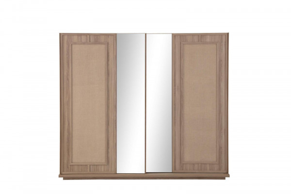 Beiger Schlafzimmer Kleiderschrank Designer 2-türiger Glasschrank Neu