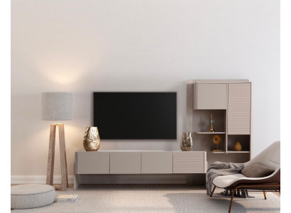 Stilvoller TV-Schrank Beiges Sideboard Luxuriöse Wohnzimmer Kommode