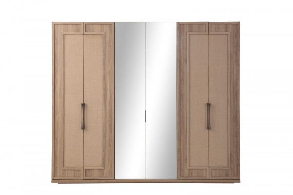 Schlafzimmer Kleiderschrank Moderne Holzschränke 6-türiger Glasschrank