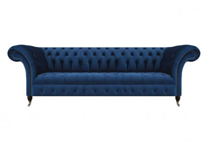 Blau Chesterfield Sofa Viersitzer Couch Designer Polstermöbel Wohnzimmer