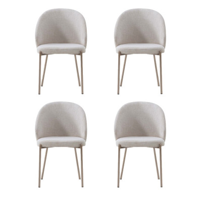 Stilvolle Weiße Stühle Esszimmermöbel Sessel Gepolstert Luxe Stoff Möbel