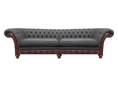 Grau Chesterfield Polstermöbel Sofa Couch Zweisitzer Wohnzimmer Textil Neu