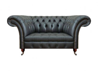 Wohnzimmer Schwarz Sessel Neu Möbel Leder Sitz Couch Polstermöbel Chesterfield