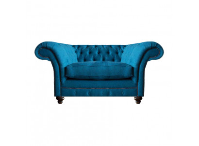 Luxus Blau Sessel Wohnzimmer Sitz Möbel Chesterfield Polstermöbel Textil Neu