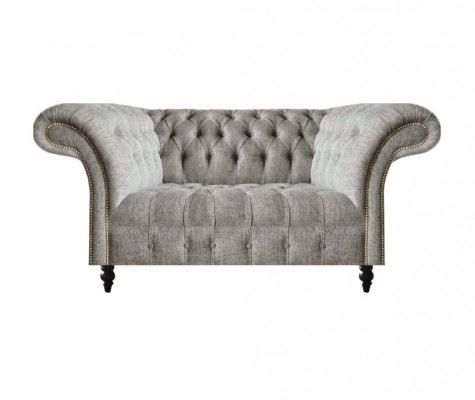 Design Sofa Couch Zweisitzer Grau Sitzmöbel Wohnzimmer Einrichtung Chesterfield