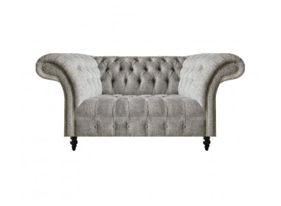 Design Sofa Couch Zweisitzer Grau Sitzmöbel Wohnzimmer Einrichtung Chesterfield