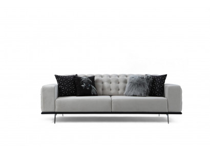 Moderner 3-Sitzer Wohnzimmer Weiße Edle Couch Luxuriöses Polstersofa