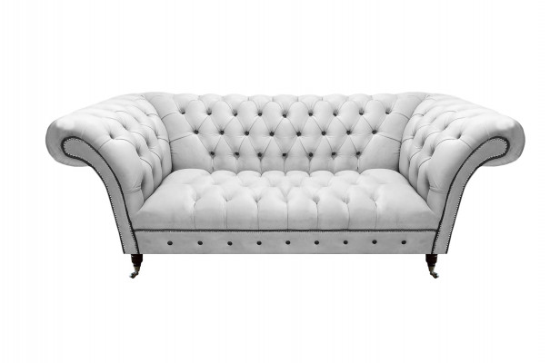 Modern Weiß Design Möbel Chesterfield Zweisitzer Sofa Couch Wohnzimmer