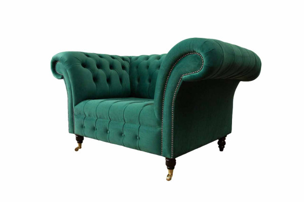 Designer Blau Farbe Wohnzimmer Set aus 3-Sitzer Sofa und Sessel 2tlg.