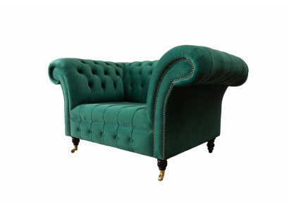 Designer Blau Farbe Wohnzimmer Set aus 3-Sitzer Sofa und Sessel 2tlg.
