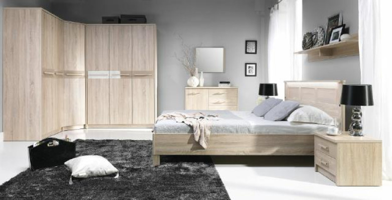 KOMPLETT Bett Kleiderschrank SCHLAFZIMMER SET SCHRANK BETT KOMMODE - CREMONA 3
