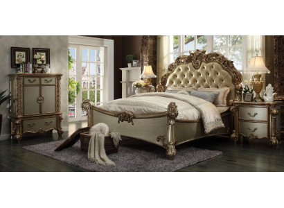 Bett 2x Nachttisch 3 tlg. Schlafzimmer Set Designer Luxus Gruppe Garnitur