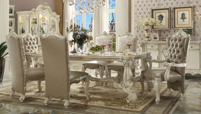Königliche 7tlg. Garnitur Esszimmer Set Rokoko-Barock Tisch mit 6x Stühlen