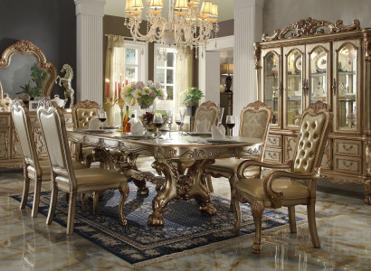 Königlicher Esstisch Designer Chesterfield 6x Stühle Komplette Garnitur 7tlg. Set