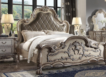 Barock Bett 2x Nachttisch 3 tlg. Schlafzimmer Garnitur Design Luxus Schlafzimmer