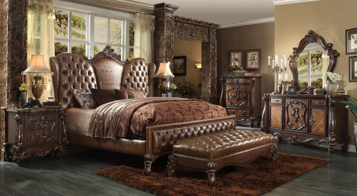 Bett Nachttisch 3tlg. Schlafzimmer Set Chesrterfield Luxus Schlafzimmer