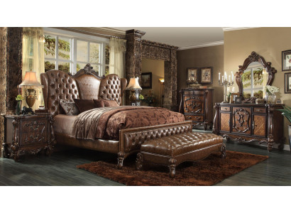 Bett Nachttisch 3tlg. Schlafzimmer Set Chesrterfield Luxus Schlafzimmer