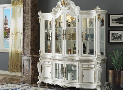Anrichte Luxus Schaufenster Vitrine Glas Schrank Antik Stil Möbel Barock