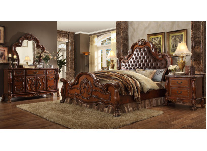 Bett 2x Nachttische 3tlg. Set Möbel Barock Rokoko Schlafzimmer Set