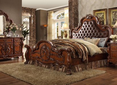 Bett 2x Nachttische 3tlg. Set Möbel Barock Rokoko Schlafzimmer Set