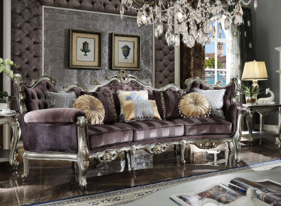 Klassische Viersitzer Wohnzimmer Couch Textil Rokoko Barock Luxus Sofa